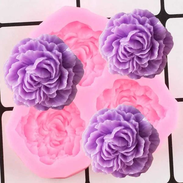 Peony silicone mold for wedding paper cupcake top decoration cake decoration tool soap resin clay candy chocolate chewing gum mold W250108