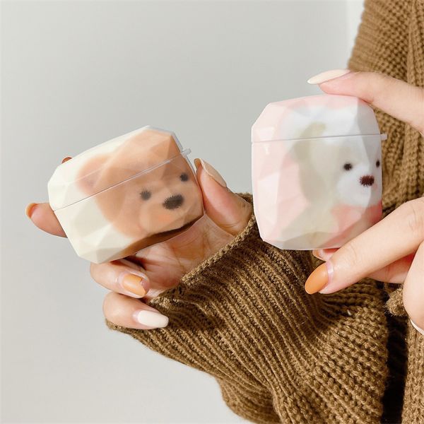 ddmygifts Blur Bear Pro 1-2-3 Generation Suitable for Bluetooth Wireless Earphone Cover Diamond Protective Case Cartoon A