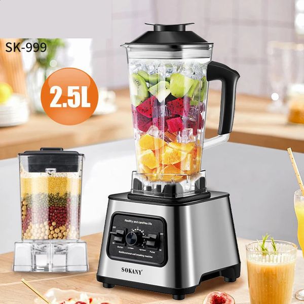 6000W powerful blender with 25L container professional for ice nuts and fruits 240817