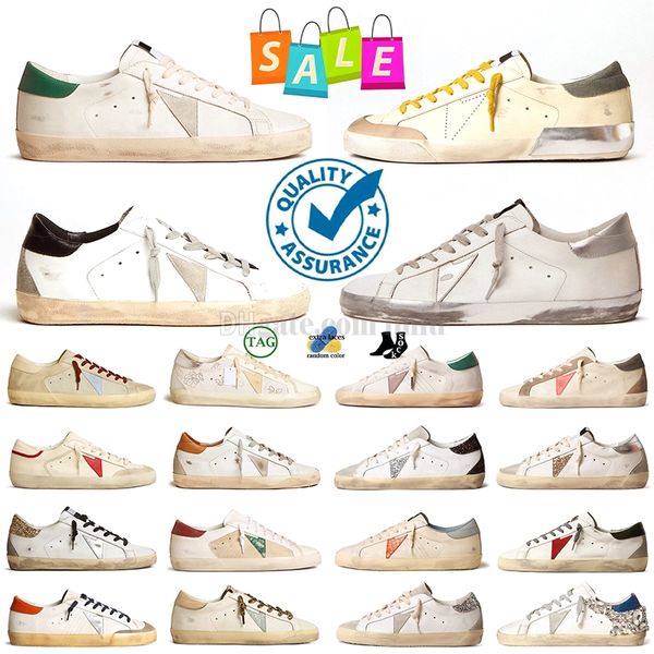 Designer Dress Shoes Super-star S Sneakers Loafers Italy Dirty Old Shoe Women Mens Black White Red Silver Pink Glitter Ball Star Trainers