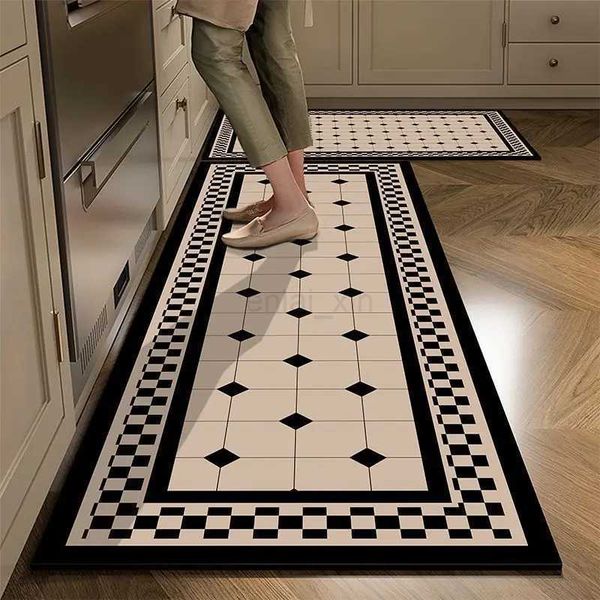 Kitchen Mat Non-slip Kitchen Decor Rug Kitchen Carpet Absorbent Washable Bath Mat Living Room Long Floor Carpet Entrance DoormatY240729