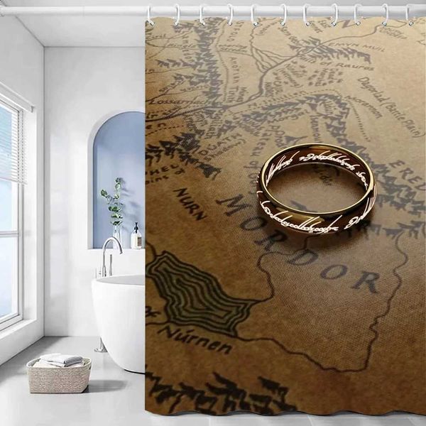 Bathroom Curtains T-Lord of the Rings Bathroom Accessories Set Bathroom Set Waterproof Fabric European Home Furnishings W240808