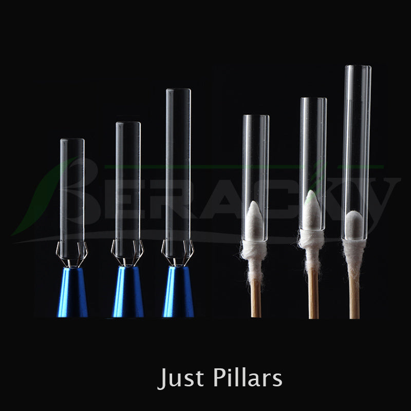 Beracky Accessories Hollow Solid Quartz Terp Pillars 6mm*25mm 30mm 40mm Quartz Pills For Terp Slurper Blender Quartz Banger Nails Glass Water Bongs