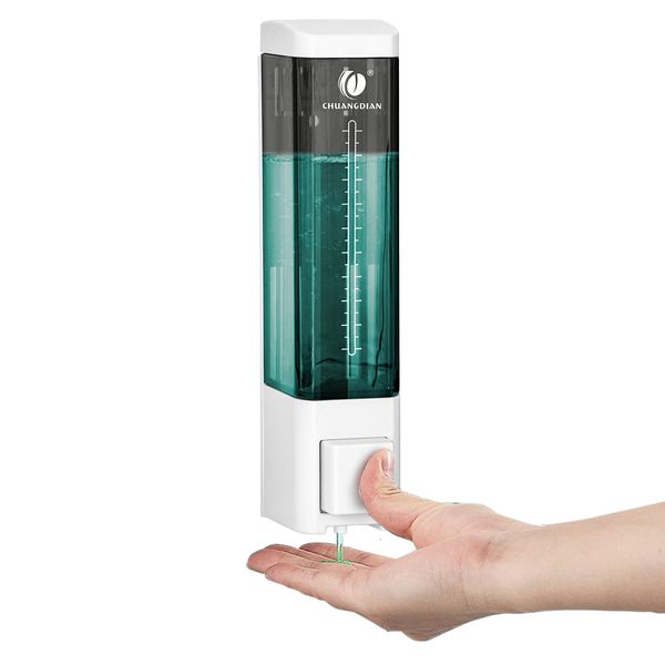 Liquid Soap Dispenser Manual Soap Dispenser Liquid Soap Dispensers Wall-Mounted 180ml Chamber Shampoo Box Lotion Shower Gel Container for Ba