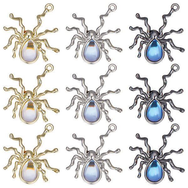 18 pièces 3 couleurs pendentifs en alliage de placage de rack halloween