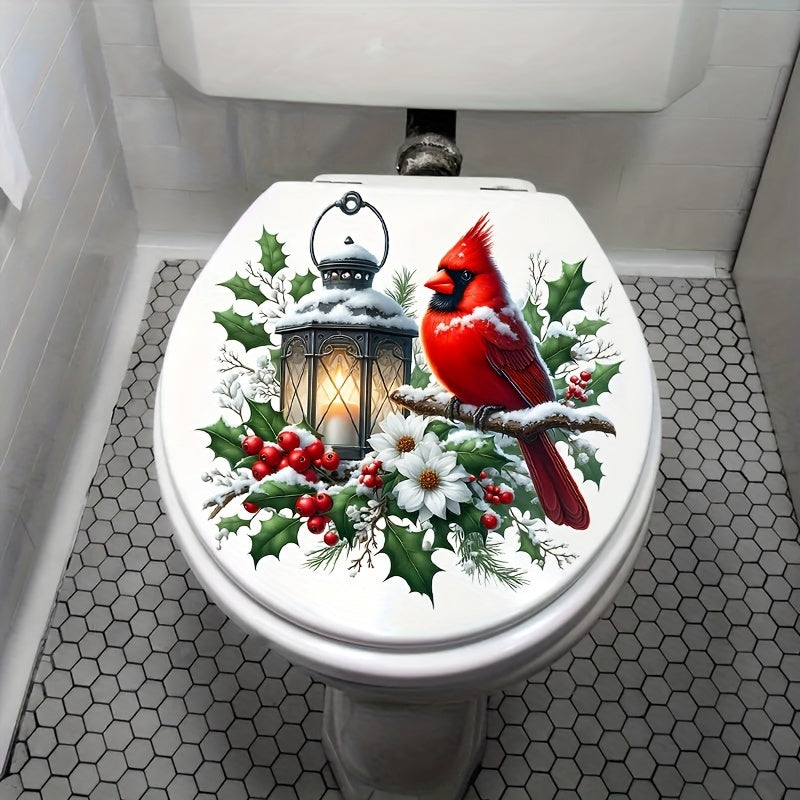 TEMU 1pc Christmas Lights And Bird Stickers, Home Decoration Bathroom Stickers, Toilet Seat And Tank Decal Tool, Wall Decoration, A Sticker Designed