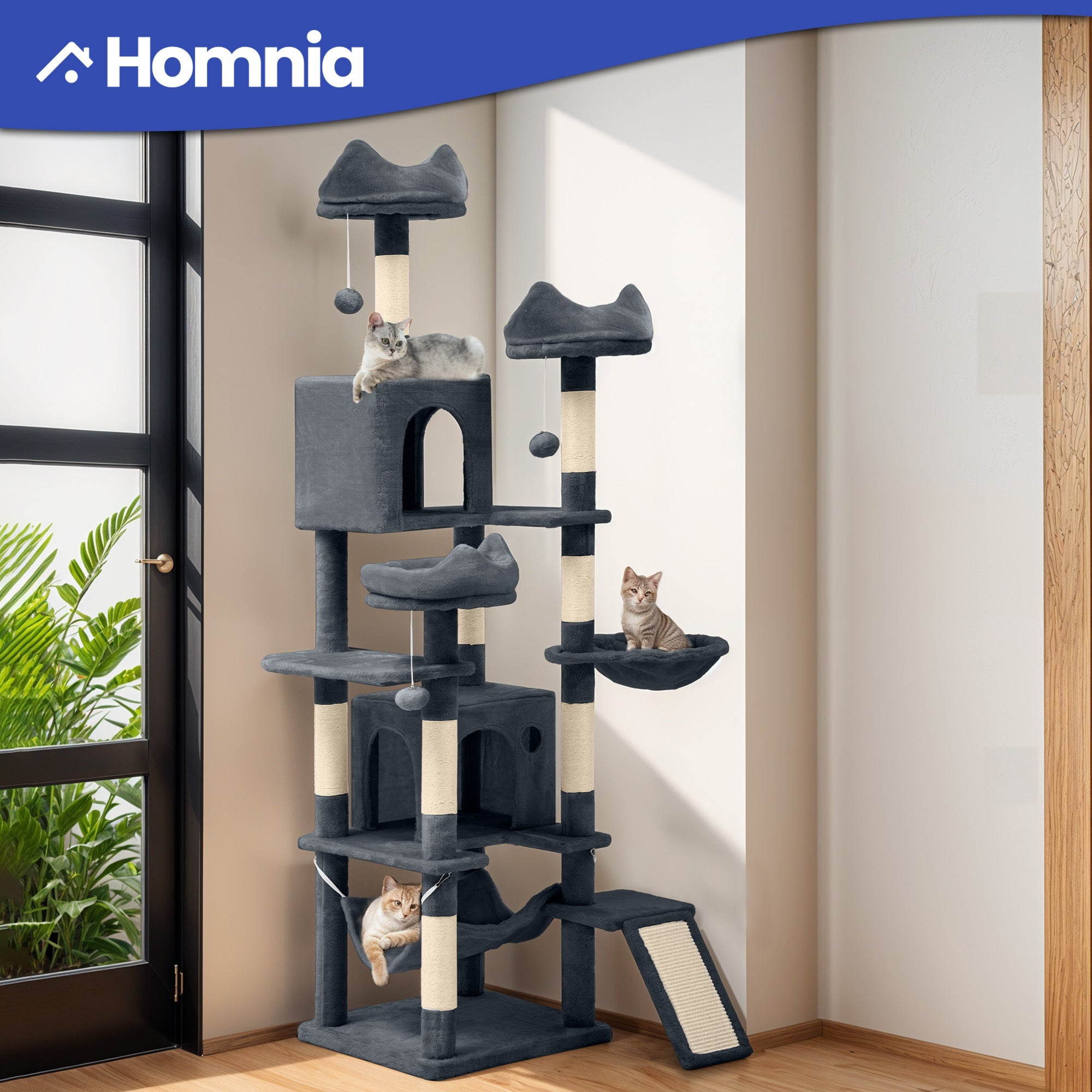 TEMU 75" Cat Tree Tower Activity Center Living Room Pet House Scratching Posts