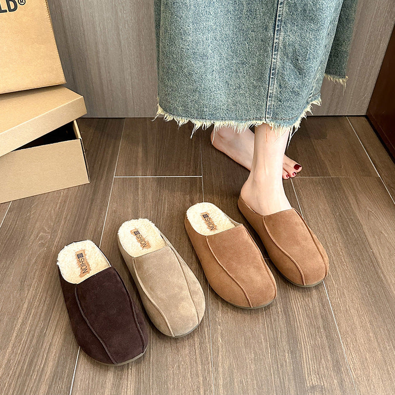 Free shipping Designer Slippers Thick soled autumn winter warm shoes with added fleece hairy slippers for women worn as outerwear