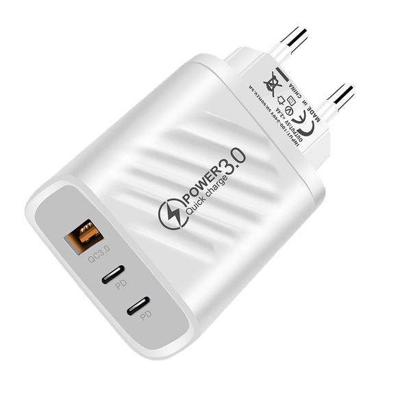C Chargers Dual TYPE-C 1USB Charger Multi-port PD USB Travel Charging for Iphone Samsung Lg Mobile Phone