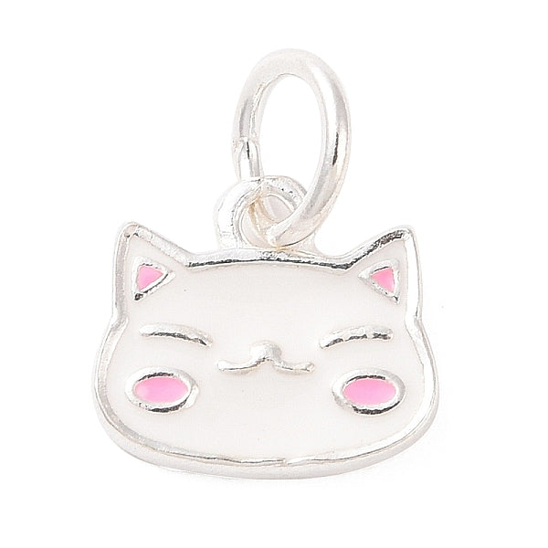 Charms de plata de primera ley con forma de gato.
