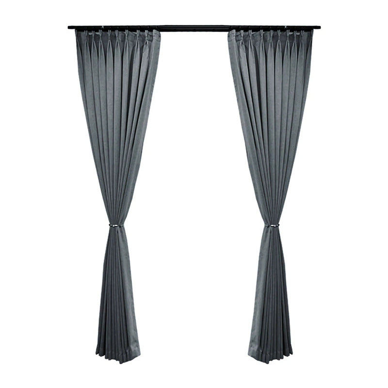 T0415 full coverage cotton and linen curtain hotel project curtain fabric school homestay rental room Shaoxing finished curtain custom wholesale