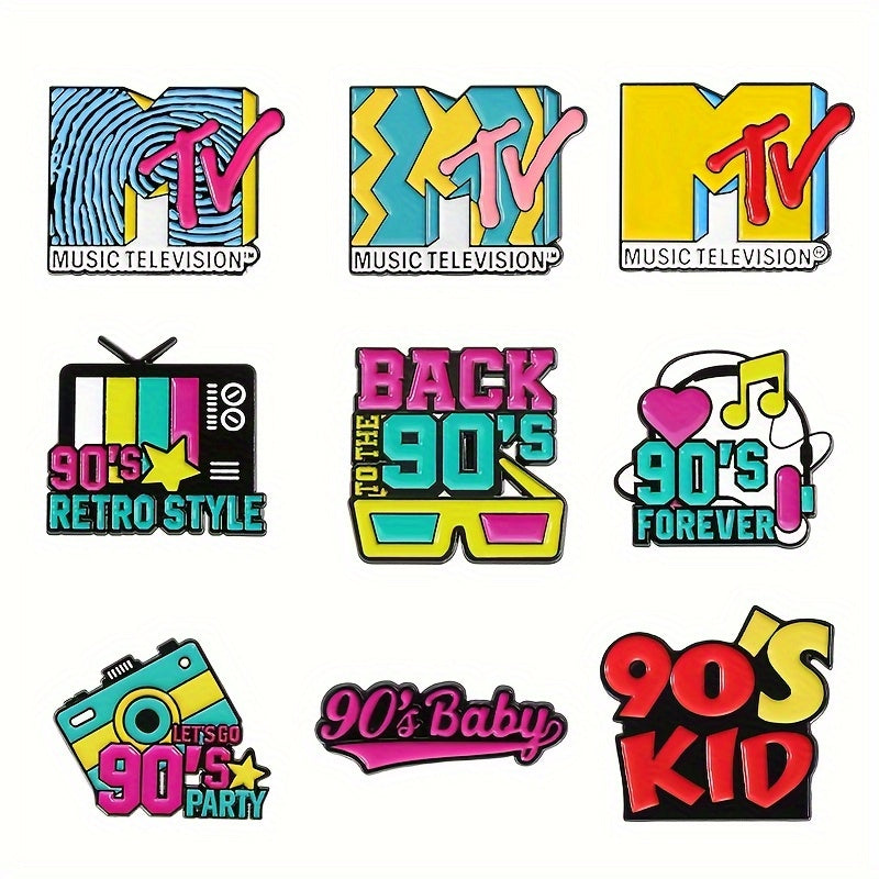 TEMU 9pcs Cartoon Badge- Cute Enamel Brooch- Collar Metal Pin Accessories- Shirts, Sweaters, Backpacks, Fashion Accessories- Suitable For Men And