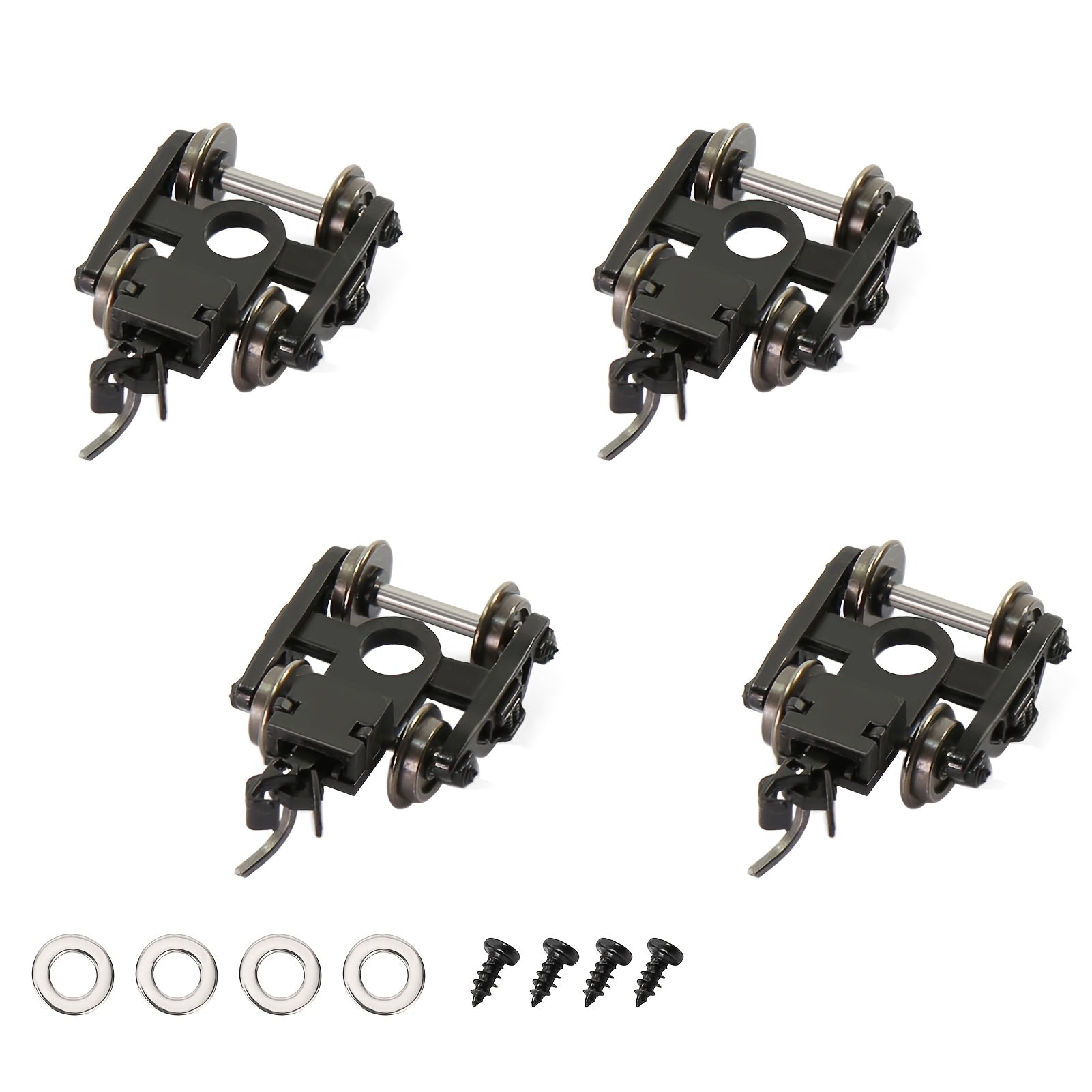 TEMU 4pcs Roller Bearing Truck With Coupler Metal Wheels Screw Washer