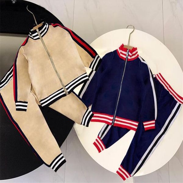 Designer 100% Cotton Kids Sets Boys Girls Clothing Tracuits Sportswear Long Sleeve Sweatshirt Pant Set For Children Clothes
