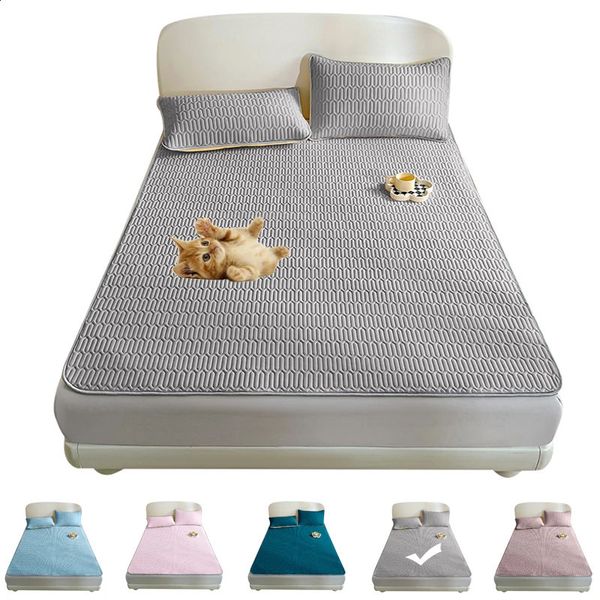 Latex bed cover doublelayer solid mattress top summer 150180 excluding pillowcase 240905