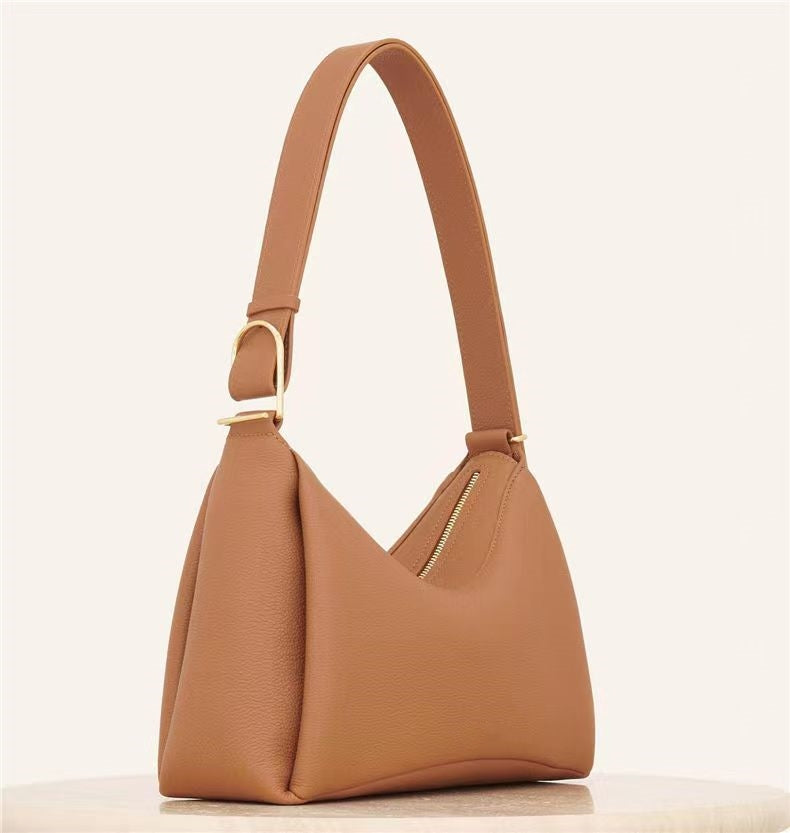 French New Armpit Bag Crescent Litchi Grain cowhide portable shoulder letter portable stylish casual ladies designer bag