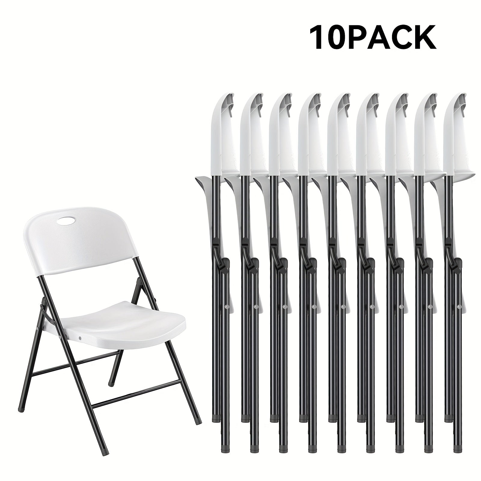 TEMU 4, 6, 8, 10 Pack Reinforced Steel Folding Chairs, Weight Limit 650 Lbs., Suitable For Indoor And Outdoor Events, Parties, Dinners