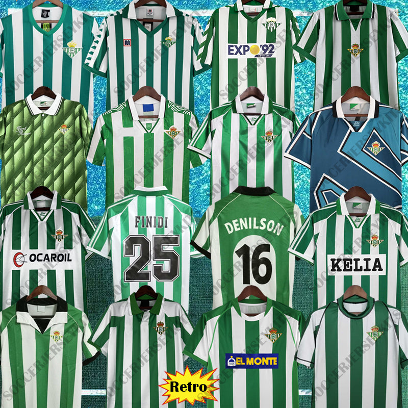 real betis retro shirts Retro soccer Jerseys classic vintage long sleeve football shirts ALFONSO BETIS JOAQUIN DENILSON chandal 76 77 88 89 90 91 92