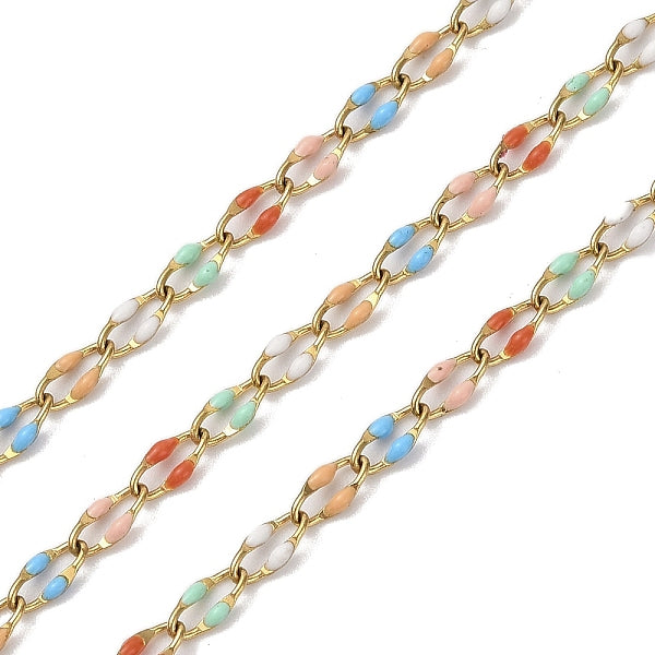 Chaîne à maillons en émail d'acier inoxydable 304 avec placage ionique (IP)