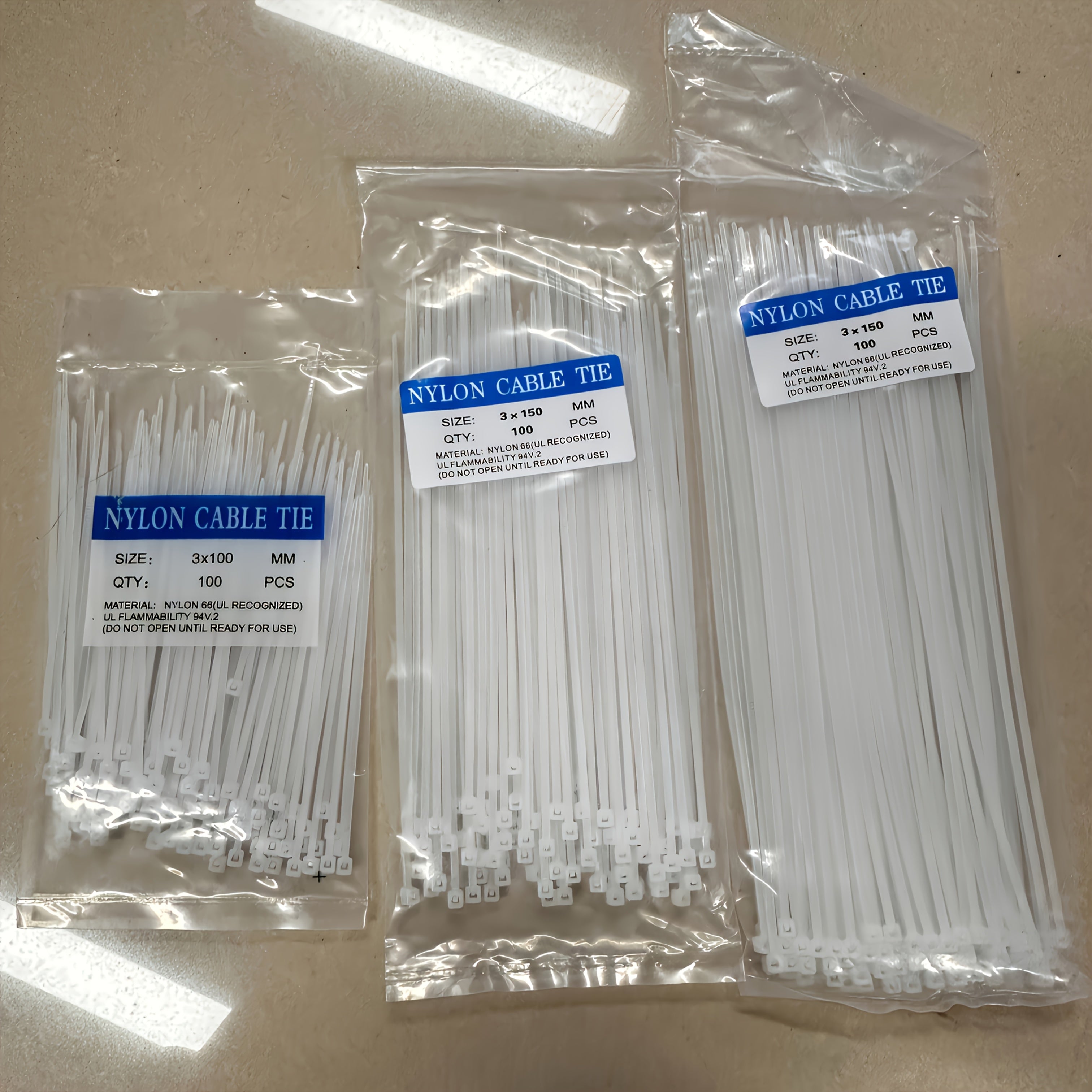 TEMU 300pcs Heavy-duty Nylon Straps - Extra Strong, Waterproof, Anti-slip, Black - For Heavy-duty Binding, Packaging, Gardening, Furniture Assembly,