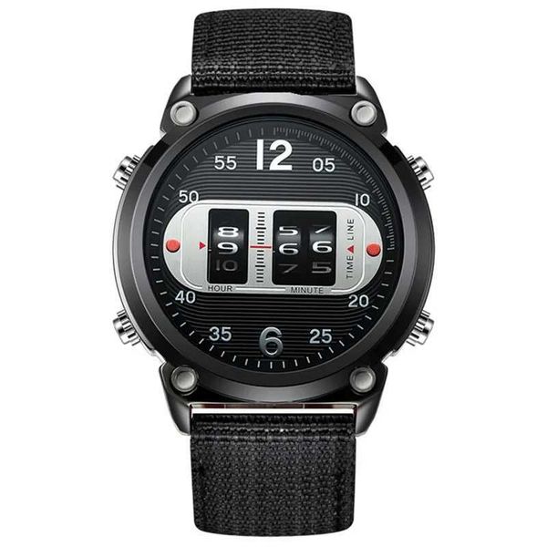 Men Big Brand Designer Watches Black Students Fashion Casual Nylon Band Unique Tires Cool Design Date Quartz Watch Montre Homme Z250207
