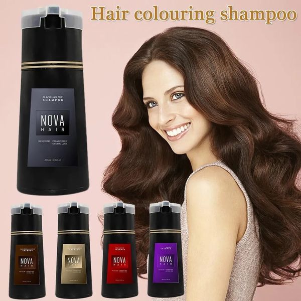 Wholesale Nova Shampoo 200ml Care 3-in-1 Natural Fast White Hairing Dyeing Black Dye Lasting Convenience Men Women Hair Color Lotion