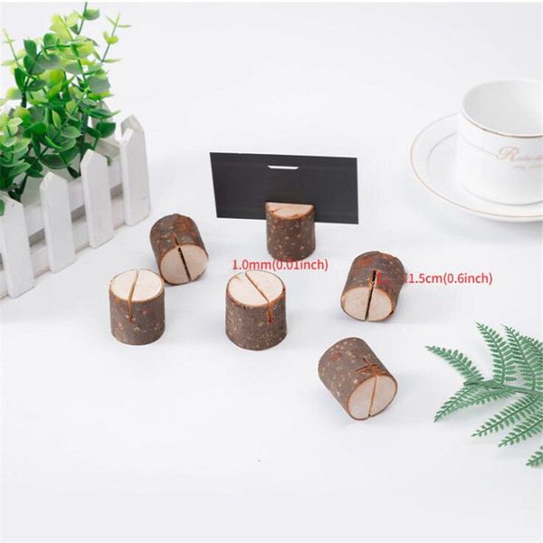 2025 Rustic Wood Table Numbers Holder wedding Party Card Holders stump Card photo clip Memo Note message folder Filing Supplies