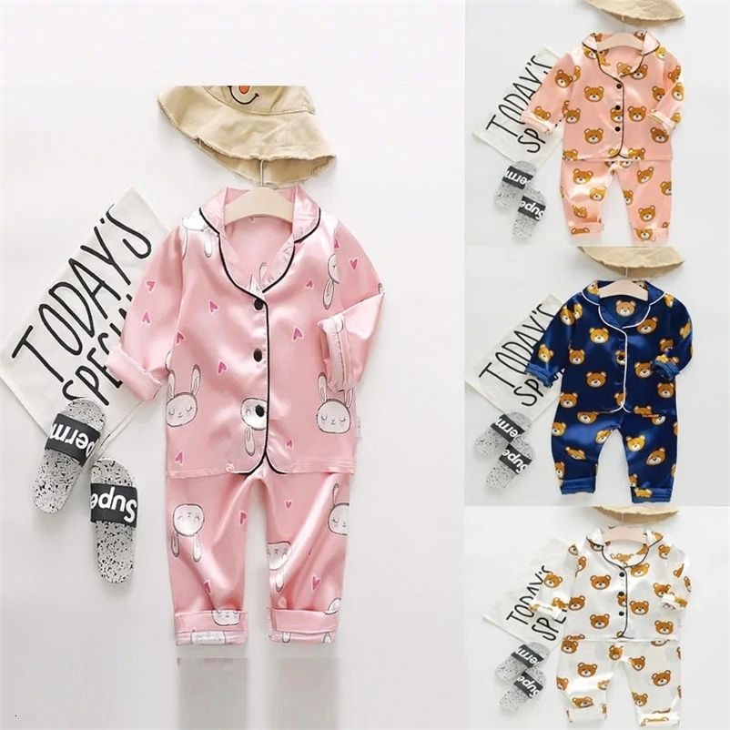 K529 Pajamas Children&#039;s Set Baby Girl Clothes Loungewear Pyjama Enfant Fille Kids Easter Rabbit Sleepwear Tops Pant Boy Sets