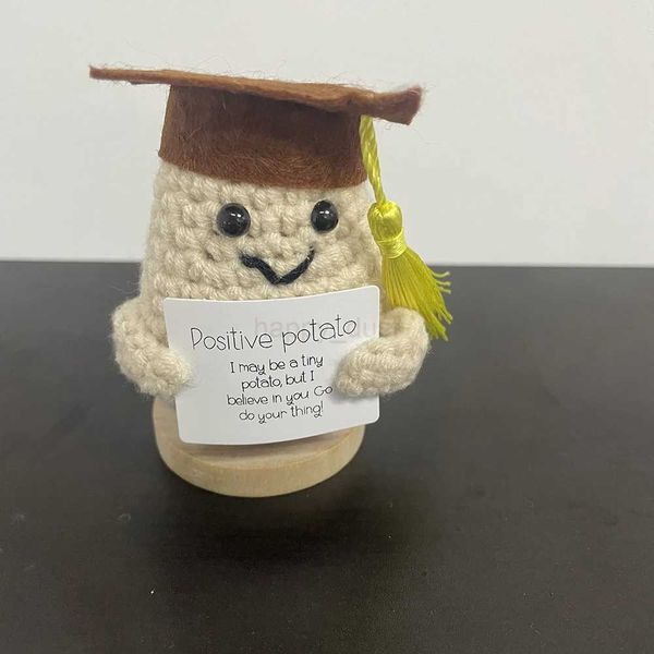 Cute Positive Potato Doctor Doll Home Decorations Mini Handmade Plush Ornament Knitting Wool Yarn Doll Birthday Gifts Room DecorCL240710