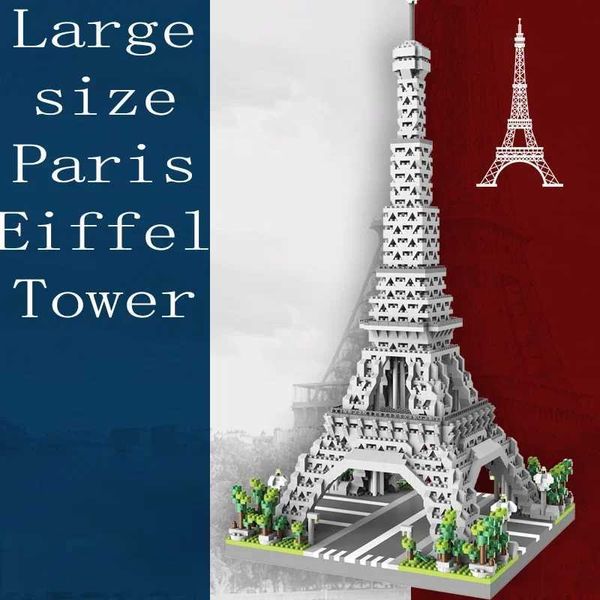 Eiffel Paris Tower Building Block Series Boys and Girls Childrens Micro Particle Building Block Assembly Puzzle Toys Z241229