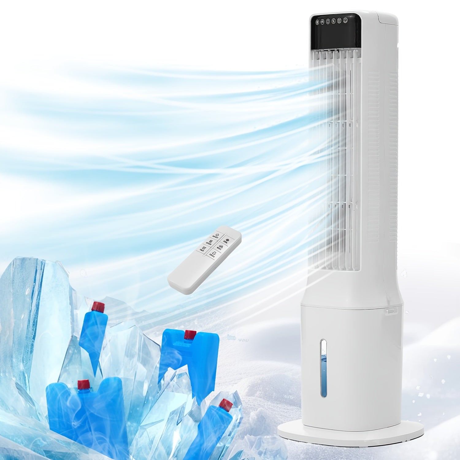 TEMU 40" Portable Air Conditioner With Remote, Packs, 3 , 2 , 24h Timer, 120° , Cooling Fan For Bedroom, Living Room, Office