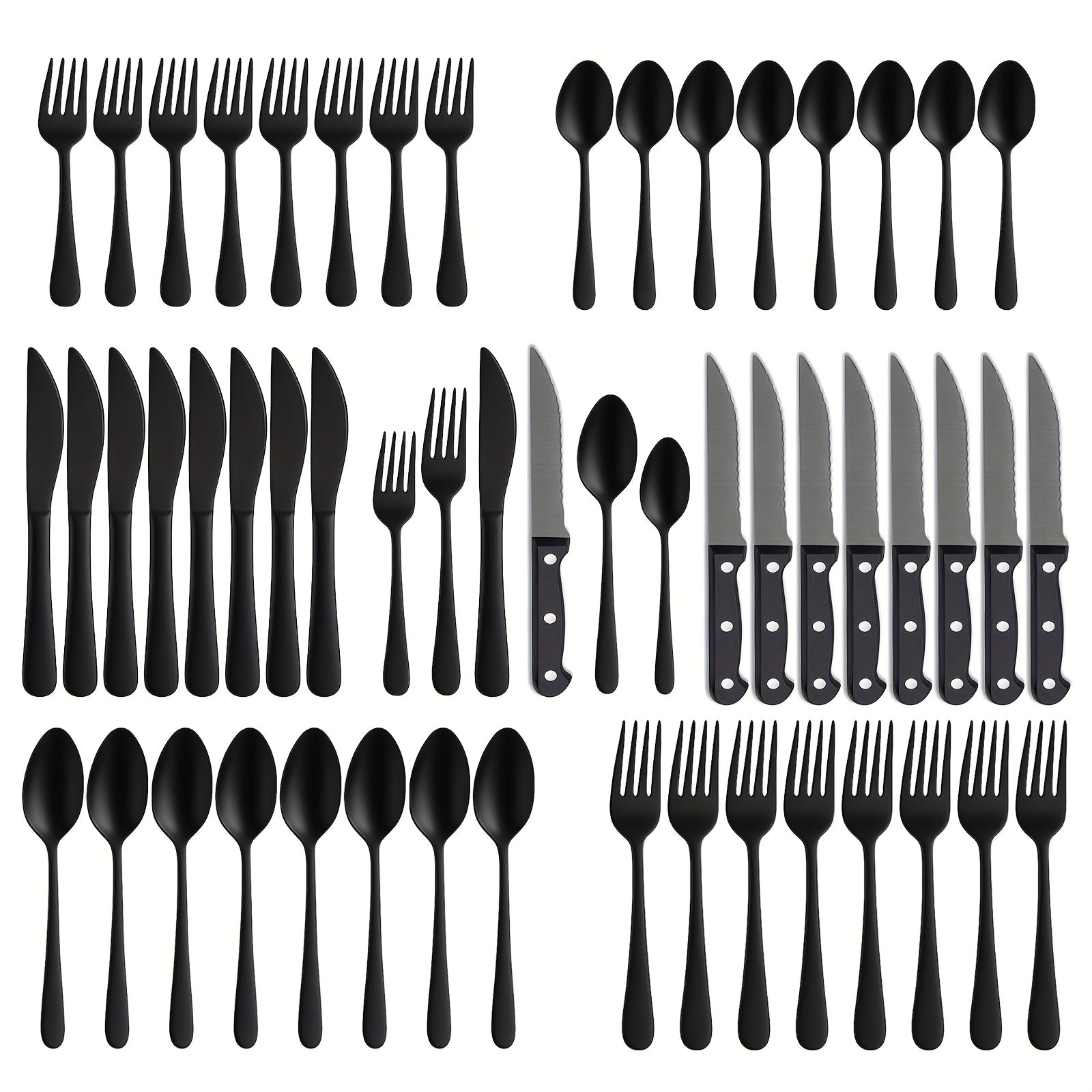 TEMU 48pcs Set Of Tableware, Suitable For 8 People, Set Of Tableware With Gift Box, Mirror Polished, Exquisite And Elegant, Suitable For Wedding,