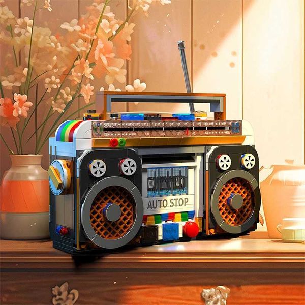 Blocks 554PCS Color Radio Model Building Blocks Retro Small Home Appliances Assembly Bricks DIY Toys Decoration Children Christmas Gift S241