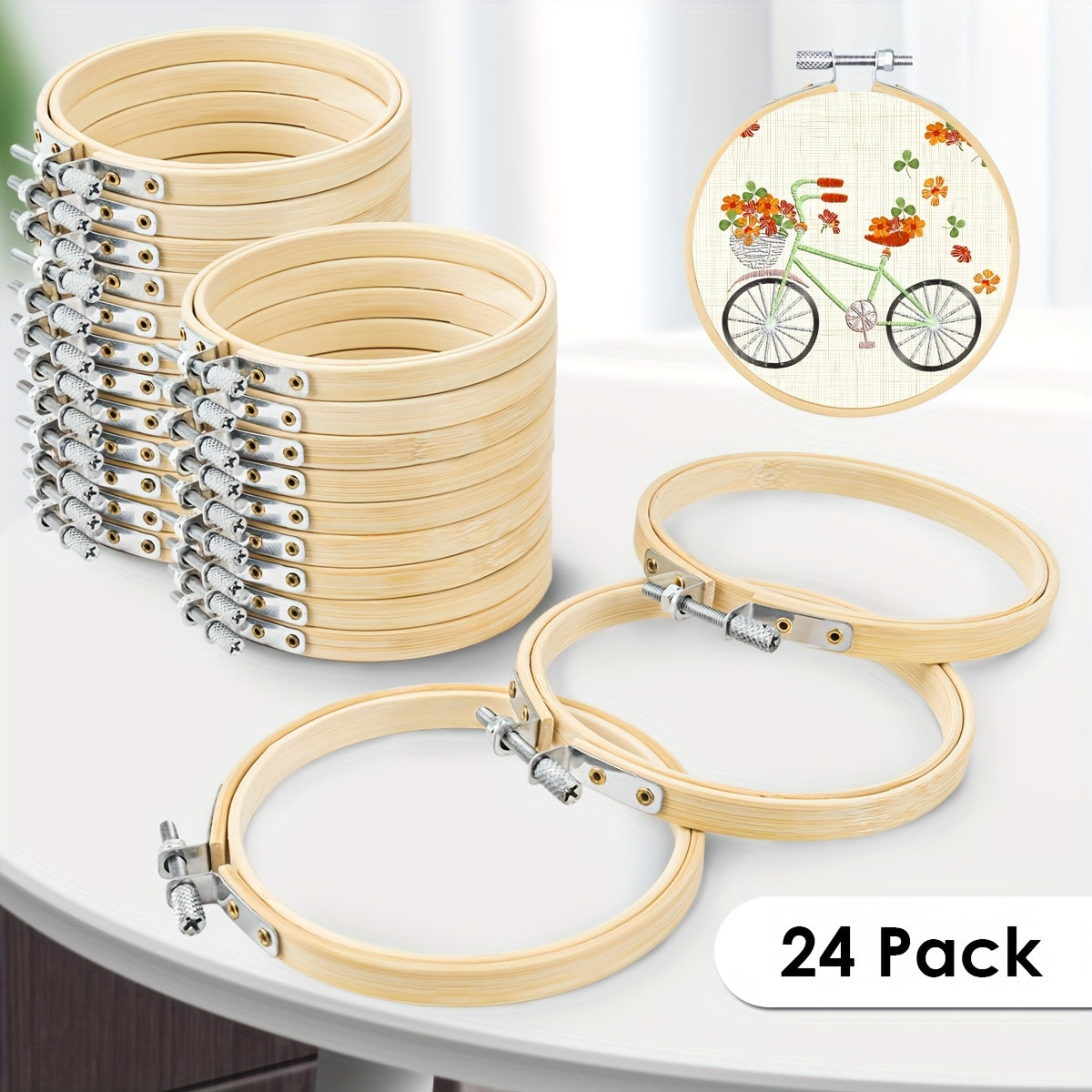 TEMU 4 Inch 24pcs Small Embroidery Hoops Circle Stitch Hoop For Embroidery Art Craft Sewing