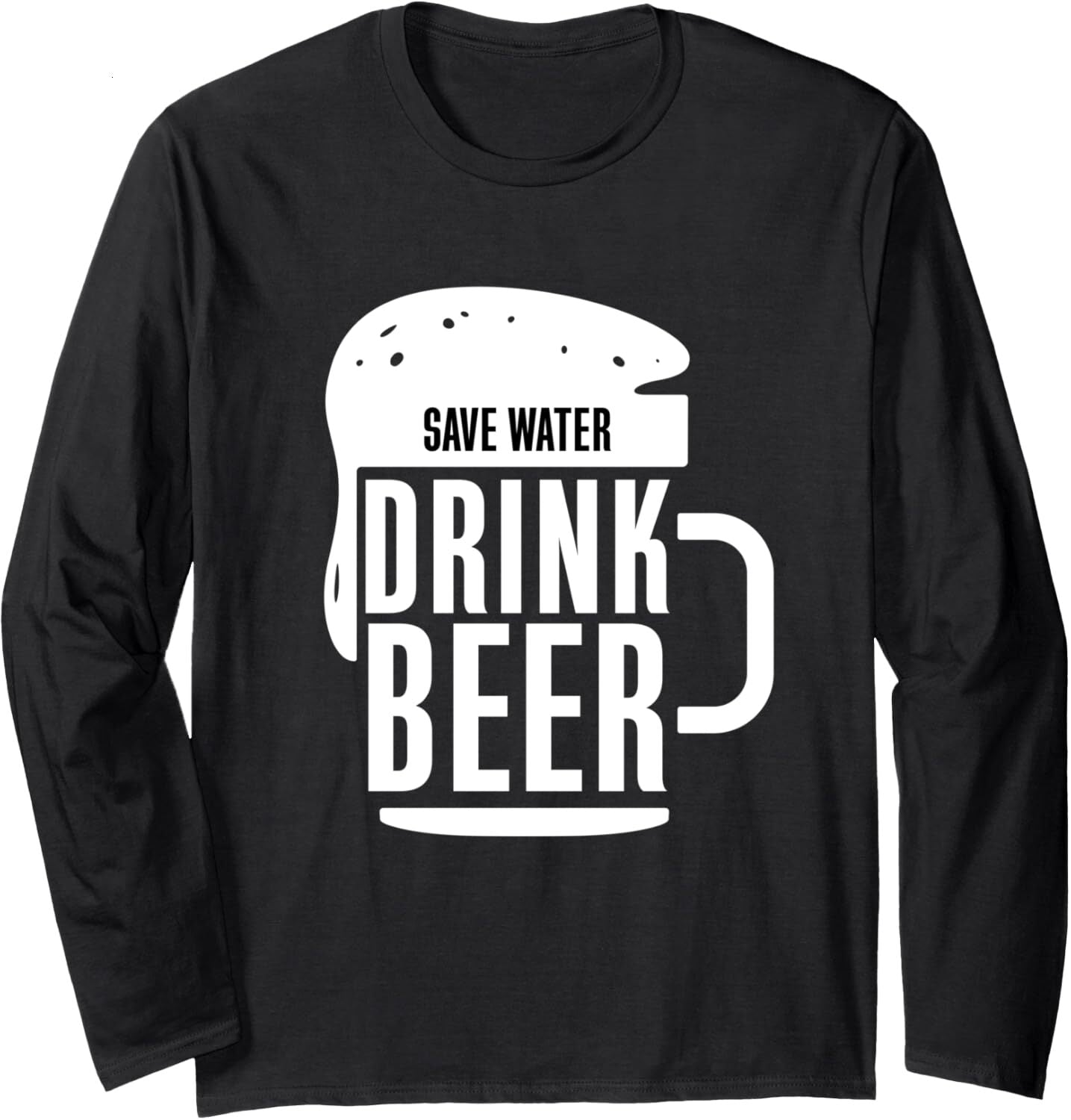 Long Sleeve Shirts for Men sweatshirt Save Water Drink Beer Funny Alcohol Drinking Gift Long Sleeve Tee Streetwear Casual tops clothes trend