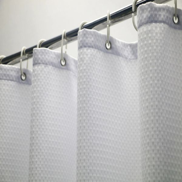Minghe fabric shower curtains heavy-duty fabric bathroom shower curtains polyester shower curtains waffle 230 gsm 241008