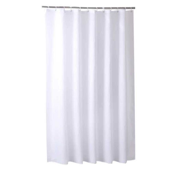 White Shower Curtains Waterproof Thick Solid Color Bath Curtains for Hotel Bathroom Bathtub Large Wide Bathing Cover with Hooks M240824