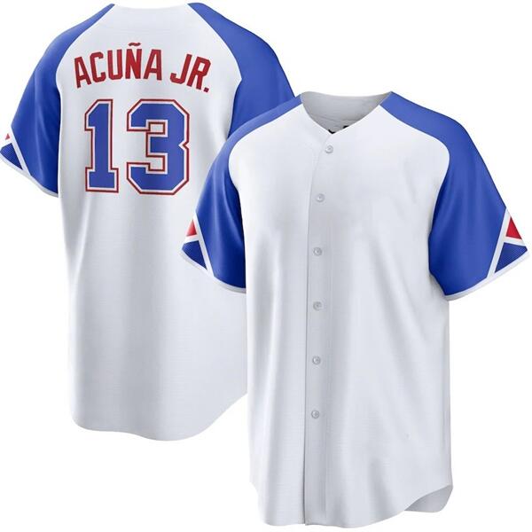 Baseball Jersey 13 Ronald Acuna Jr. Dansby Swanson Gold Program Matt Olson Mens Ozzie Albies Women Austin Riley Youth Travis d&#039;Arnaud Dale Murp