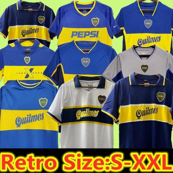84 95 96 97 98 Boca Juniors Retro Soccer Jersey Maradona ROMAN Caniggia RIQUELME 1997 PALERMO Football Shirts Maillot Camiseta de Futbol 99