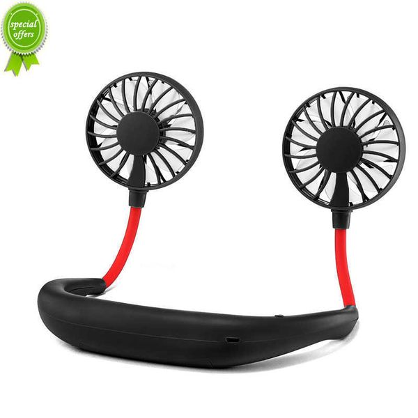 New USB Portable Motion Neck Fan Handheld Fan 360 Universal Adjustment Multifunction Desk Fan With Rechargeable Battery