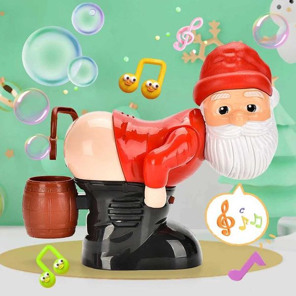 Christmas Santa Claus Bubble Machine with Music Light Farting Soap Bubble Toy Electric Santa Butt Bubble Blower Xmas Kids Gift C241121