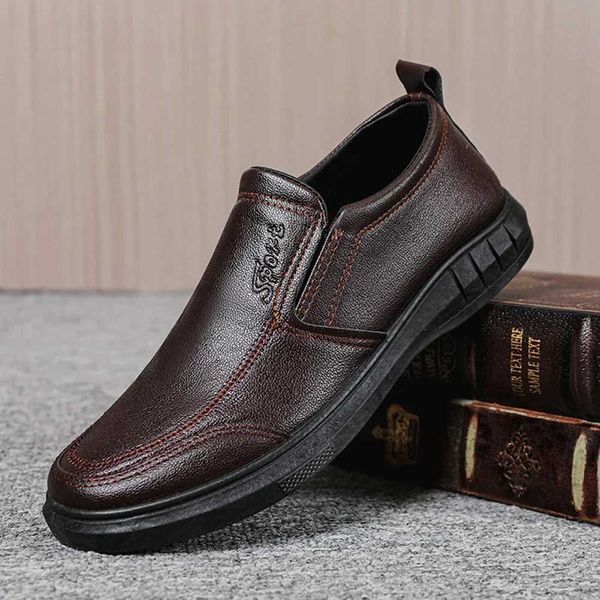 Dress Shoes Mens Leather Shoes Formal Dress Loafers Large Size Casual Soft Mens Business Comfortable Non-slip Driving Shoes z241106