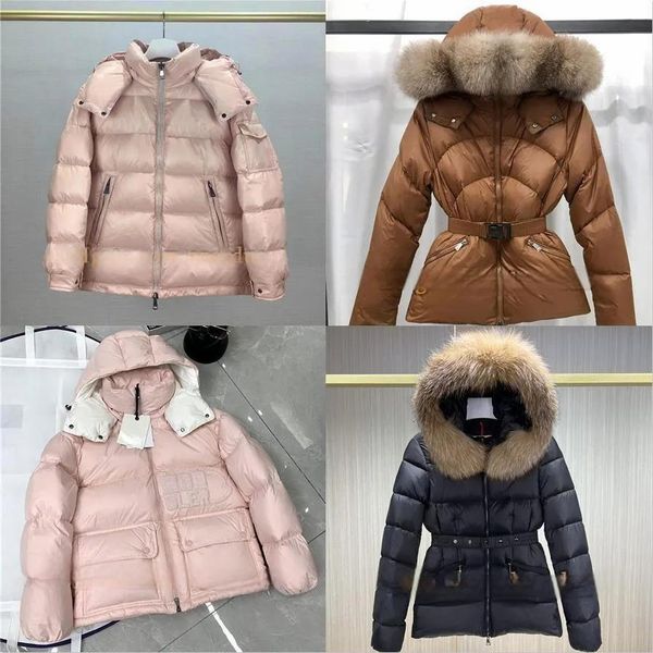 Women down coat Fur collar coat Down colorful coats Ladies jackets Waist retraction coat Top Quality Girly Pink Winter coat Warm Outwear Thi