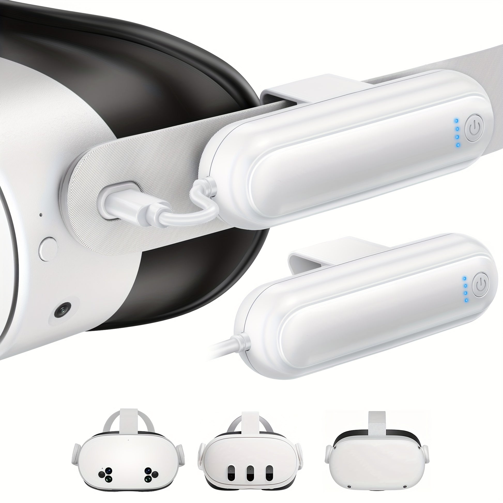 TEMU Battery Pack For 3s-3-2, 2pcs 20000mwh 18w Fast Charging Battery For Oculus Quest 3s-3 Accessories, Extended Vr Headset Battery, Lightweight And