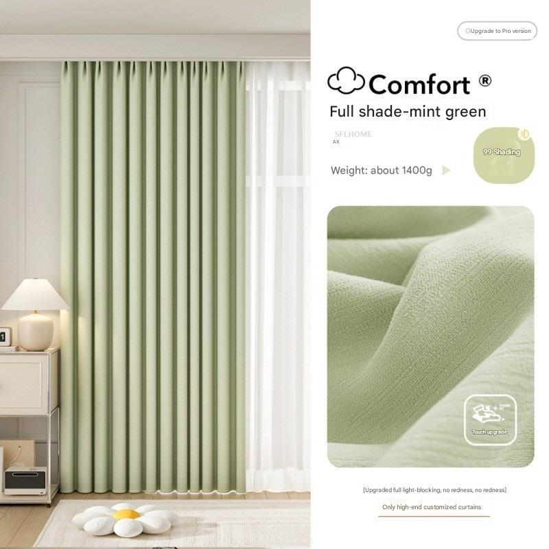 A605 new French cream snow neil sunscreen heat insulation thick curtain blackout bedroom living room bay window whole house