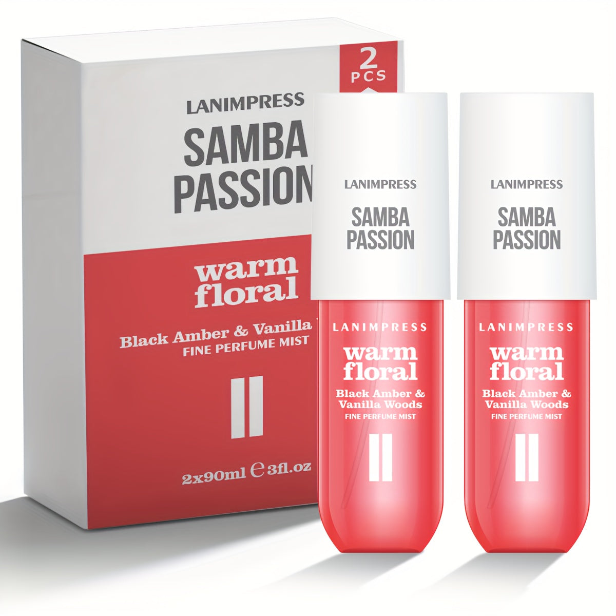 TEMU 2 Pcs Set Brazilian Body&hair Fragrance Mist, Warm Floral Body Spray, Long-lasting, Eau De Parfum Body Spray For Women, Perfect Gifts For