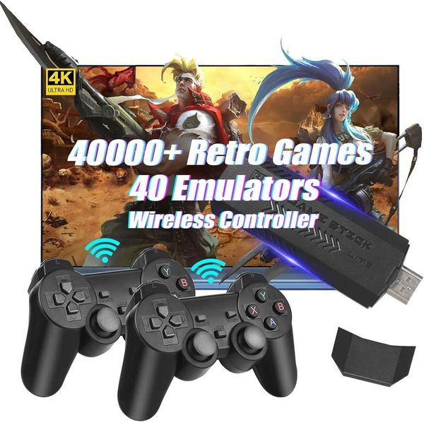 Retro Games Wireless Gamepads TV Video Game Console Machine 128GB Built In 40000+ Games Game Stick 4K X2 Plus for PSP-PS1XJ241204