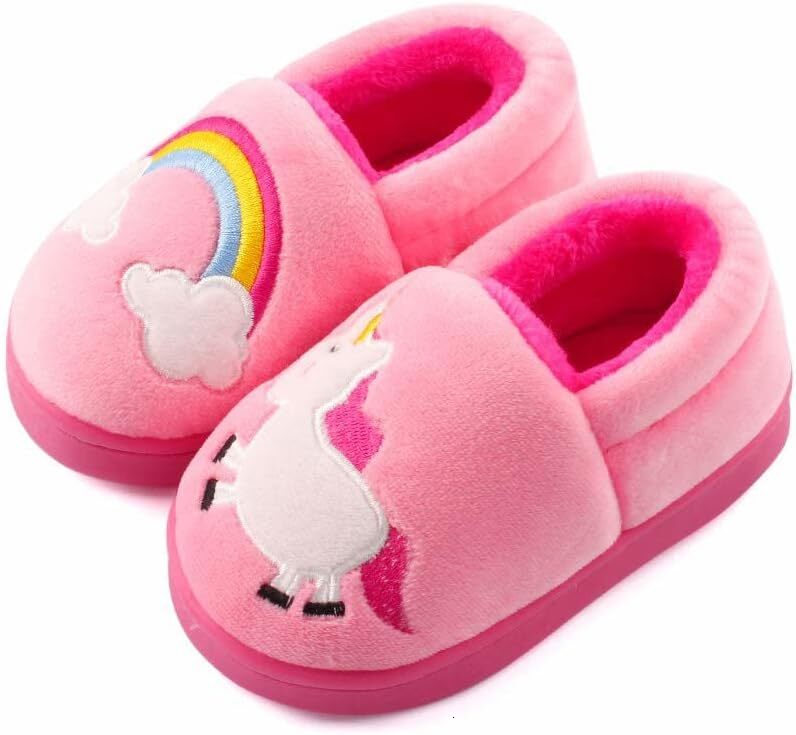 Toddler Boys Slippers Boys Girls Warm Slippers Cartoon Car Kids Winter Indoor Household Kid Sandals Children Boy Girl Slides Designer 14-22