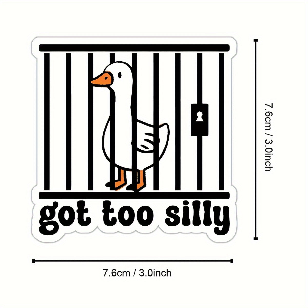 TEMU 2pcs Hilarious 'got Too Silly' Goose Sticker - Vinyl Decal For Cars, Laptops & More - Perfect Gift Idea