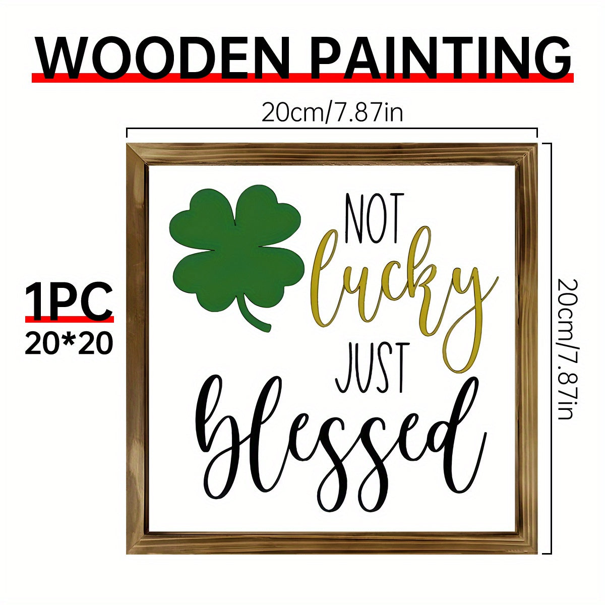 TEMU 1pc 's Day Wooden Decor Sign "not " - Vibrant Shamrock Design, Garden Art For Indoor , Gift Idea, Welcome Desktop Decoration For Living Room,